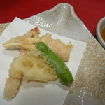 後楽 - 夕食　カニの天ぷら