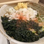 麺処 盛盛 - 新岩海苔そば＋玉ねぎトッピング＋すりおろし生姜＋一味