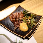 食堂 遊食刻 - 県産ボイルホタルイカ自家製酢味噌添え