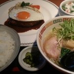 居酒屋 いちの膳 - 限定10食煮込ハンバーグ定食＆半ラーメン