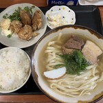 こばやし - 限定のめんそ〜れ沖縄そばのランチセット唐揚げ