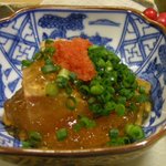 助六 - お通しの「あん肝と煮凝り」