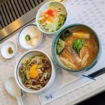 焼肉徳寿 - 料理写真:ハーフ熟成牛タン丼＆ハーフ醤油ラーメン