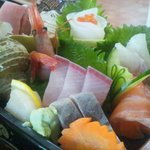 魚と屋 - 船盛。刺身が分厚い。