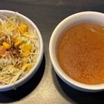 オムライス専門店 エグロン - 得々セット（ドリンク・コンソメスープ・サラダ・デザートから３品選択）　＋110円　※食べログクーポン使用（通常＋630円）
