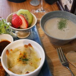 サンドイッチ&コーヒー フレスコ サンド カフェ - 選べるスープはキノコのポタージュ