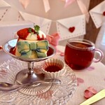 SUNNYDAYSpuddingcafe - 白いプリン（クッキー追加）＆ホットティー