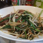 酒場塾 - ・「もりもり(¥1000)」のレバニラアップ。
