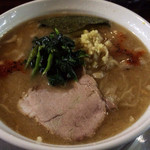 ラーメン ヤスオ - ラうどん（太麺） 200グラム　ショウガ カラメ アブラ多め 750円