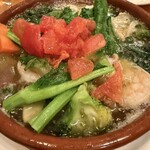 PASTA DAINER PITANGO - えびと練馬野菜のアヒージョ