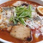 山の駅食堂 - ぶ厚いチャーシューと煮玉子入り