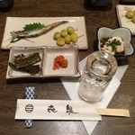 喜泉 - 夜の3千円おまかせコース：豪華前菜5点