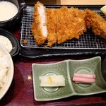 新宿さぼてん - 料理写真:両得御膳（大粒牡蠣フライ ） 1,848円、和出汁とろろ 220円