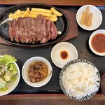 ビッグシェフ亭 - 「アンガス牛はらみステーキ定食(200g)」@2178