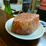 Teppan Izakaya Yumehana - 【H26.10.11】米沢牛A5シンンタマステーキ２５００円。