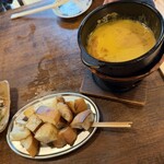 のげちゃん - これがイカわたのチーズフォンデュ