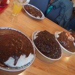 河 - [2015.2]４人とも山盛りを注文。並べると凄い山脈に