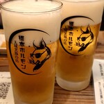 天城黒豚の店 橋本ホルモン - 生ビールで乾杯♪