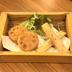 しゃぶしゃぶ・創作料理居酒屋 豚吟 - ・蓮根のはさみ揚げ、明太チーズスティック