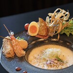 鶏白湯ラーメン × 海