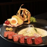鶏白湯ラーメン × 黒毛和牛ステーキ