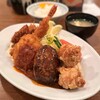 グリル欧風軒 - デラックスセット(1,850円)
カニクリームコロッケ･海老フライ
牡蠣フライ2個･鶏唐揚げ2個
ハンバーグ･ライス･味噌汁付き
(ご飯お代わり自由)