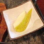 若水 - デザートにはリンゴが添えられていました