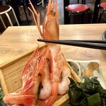 うまいもん酒場 一心 - 甘エビ5尾刺身リフト