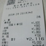無添くら寿司 - レシート(2015.02.02)
