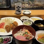 寿し定 - カキフライセット  コーヒー付き ¥1300