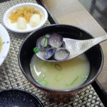 紙屋町キッチン 千 - ランチの味噌汁は、しじみ入り。