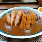 紙屋町キッチン 千 - 平牧三元豚ロースカツカレーランチ(980円)。ご飯大盛無料です。