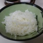 とんかつ美よし - 半ライス　130円。女性には充分な量だと思います。