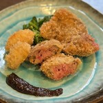 鳥増 - レバーと白子のカツ