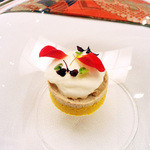 嵐山MITATE - 4【サラダ】かぼちゃカステラ 豚のリエット 泡チーズ。バジルソースで