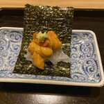 而今 - 雲丹と烏賊を海苔巻きで