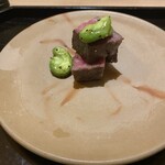 而今 - お肉と空豆