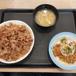 松屋(松のや併設) - 料理写真:鬼おろしポン酢唐揚げ牛めし