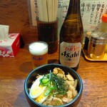 博多とんこつ 天神旗 - スーパードライとヘタレ丼