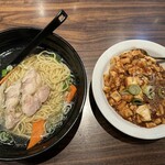 上海華龍 - 【2026.3.12(木)】ラーメンセット（鷄塩ラーメン＋麻婆豆腐丼）950円