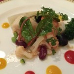 マゼランズ - 2015/02 ＜前菜＞ シュリンプと帆立貝のマリネ、ミックスビーンズ添え