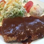 洋食のお店 たにいけ - 精肉店のビーフカツ定食1100円(税込)