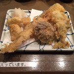 立呑み 魚椿 - 天ぷら(ゆりね、穴子、牡蠣、しいたけ) 