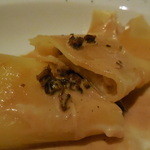 ビストロ ブルゴーニュ - 鶏腿肉のカネロニ　モリーユ茸のクリームソース