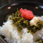 山中製麺所 - ランチセットの明太高菜飯（＋２００円）