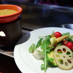 鉄板焼ばらもんや - こちらのスタイルは西京味噌で頂きます美味し！