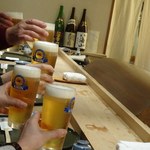 天や - カウンターで乾杯♪