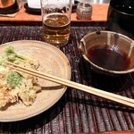 生蕎麦 い志井 - 春野菜天ぷらと　天ぷらつゆ