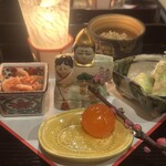 馬車道 大かわ - 桜えび タラの芽とそら豆の天ぷら 子持ち昆布