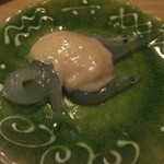 うを徳 - 白魚　鱈の白子と肝のムース、艶めかしい